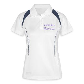 GELIEBTE. VIELEN DANK. DANKE HERRIN - Frauen Polo atmungsaktiv - Weiß/Navy - Vorne