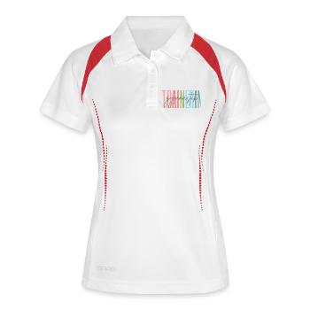 Trainerin Gymnastik Gymnastiktrainerin Geschenk - Frauen Polo atmungsaktiv - Weiß/Navy - Vorne