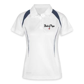 DAD. FATHER'S DAY. HAPPY FATHER'S DAY. HAPPY BIRTHDAY. - Women's Polo breathable - white/navy - Front