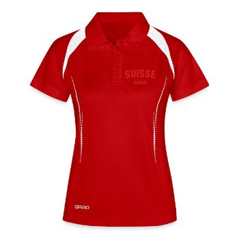GENÈVE Genève Suisse Suisse - Polo respirant Femme - blanc/marine - Devant