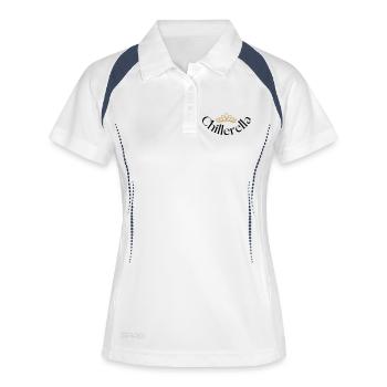 Chillerella - Frauen Polo atmungsaktiv - Weiß/Navy - Vorne