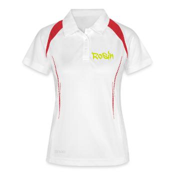 Rosin Yellow by Falsches Design - Frauen Polo atmungsaktiv - Weiß/Navy - Vorne