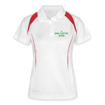 San Canuto 2026 Cannabis Rétro - Polo respirant Femme - blanc/marine - Devant