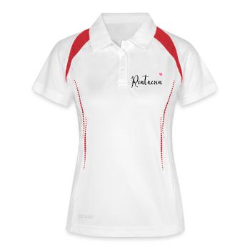 Cœur de pension de retraité - Polo respirant Femme - blanc/marine - Devant