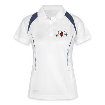 Töpfern Herz Keramik Vase Kunst Kreativ - Frauen Polo atmungsaktiv - Weiß/Navy - Vorne