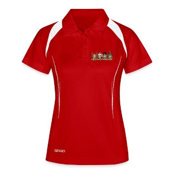 Cadeau de lumières de Noël vintage Axolotl - Polo respirant Femme - blanc/marine - Devant