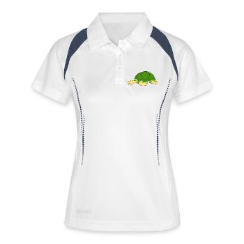 Cute Lazy Turtle Sleeping Funny Reptile Pet Owner - Women's Polo breathable - white/navy - Front