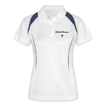 RETRAITE. RETRAITEE. COEUR. BONNE RETRAITE - Polo respirant Femme - blanc/marine - Devant