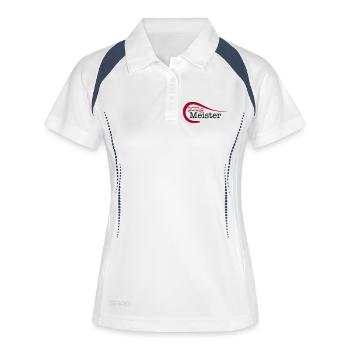Meister 2026 Meisterschaft - Frauen Polo atmungsaktiv - Weiß/Navy - Vorne