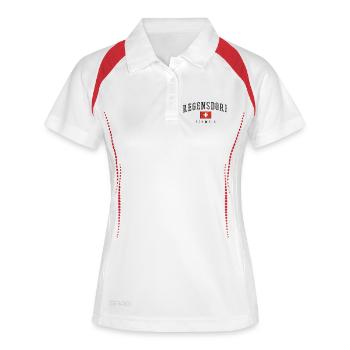 Regensdorf Schweiz Vintage Emblem - Frauen Polo atmungsaktiv - Weiß/Navy - Vorne