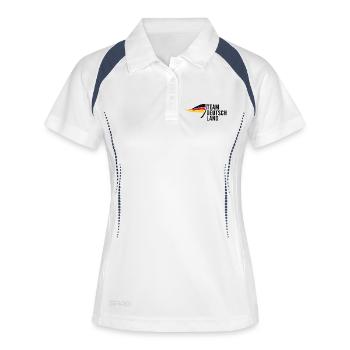 team deutschland - Frauen Polo atmungsaktiv - Weiß/Navy - Vorne
