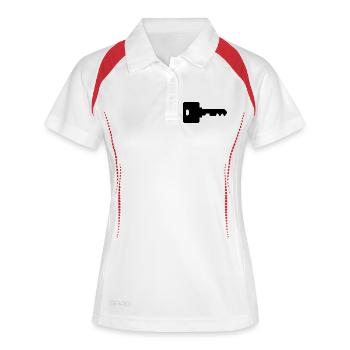 Clé de la maison - Polo respirant Femme - blanc/marine - Devant