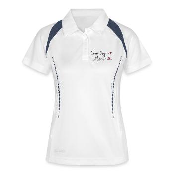 Maman de campagne - Polo respirant Femme - blanc/marine - Devant