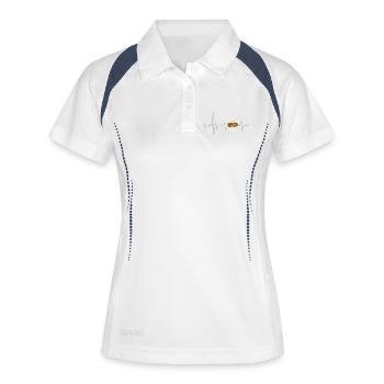 Banh Mi mit Heartbeat Baguette Vietnam Souvenir - Frauen Polo atmungsaktiv - Weiß/Navy - Vorne