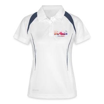 Wolfsburger Skyline Wolfsburg - Frauen Polo atmungsaktiv - Weiß/Navy - Vorne