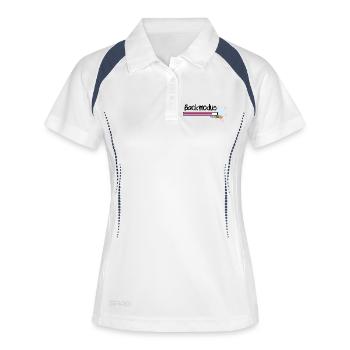 Im Backmodus - Frauen Polo atmungsaktiv - Weiß/Navy - Vorne