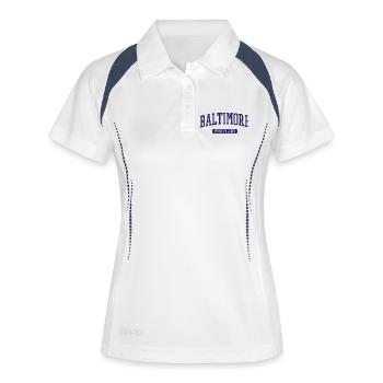 Baltimore Maryland Vintage Arc Print - Frauen Polo atmungsaktiv - Weiß/Navy - Vorne