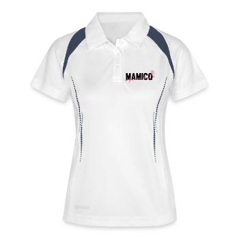 Mamico wife mom - Frauen Polo atmungsaktiv - Weiß/Navy - Vorne