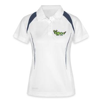 Chenille folle de Mars - Polo respirant Femme - blanc/marine - Devant