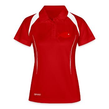 FISH - Women's Polo breathable - white/navy - Front