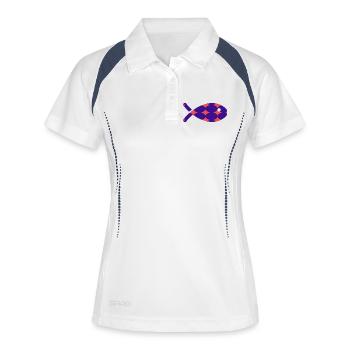 HUMOUR. POISSON. POISSON D'AVRIL. HUMOUR. MER - Polo respirant Femme - blanc/marine - Devant