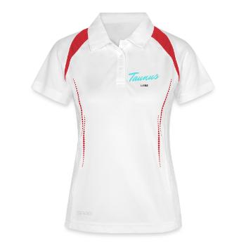Taunusliebe passe aux années 80 (avec noir) - Polo respirant Femme - blanc/marine - Devant
