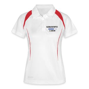 Ausbildung Raumausstatter 2. Lehrjahr Lehre Azubi - Frauen Polo atmungsaktiv - Weiß/Navy - Vorne