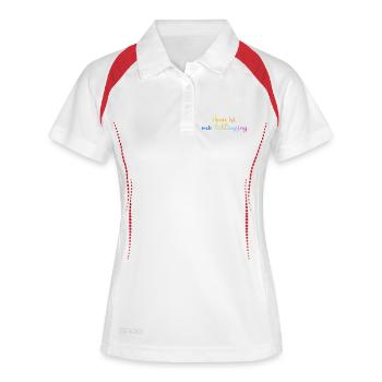 heute_ist_mein_lieblingstag_bunt_miz_herz_ - Polo respirant Femme - blanc/marine - Devant