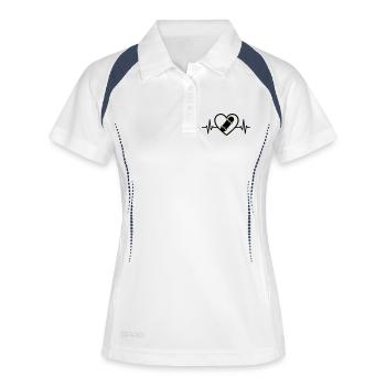 Skateboard Coeur Sport Passion Urbaine - Polo respirant Femme - blanc/marine - Devant