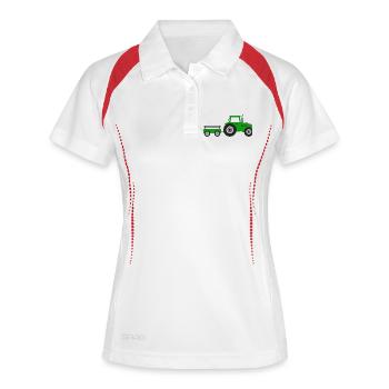 Traktorfarm - Frauen Polo atmungsaktiv - Weiß/Navy - Vorne