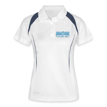 Mom Loading 2026 - Frauen Polo atmungsaktiv - Weiß/Navy - Vorne