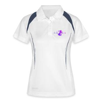Kurz und klar Snowboard - Frauen Polo atmungsaktiv - Weiß/Navy - Vorne