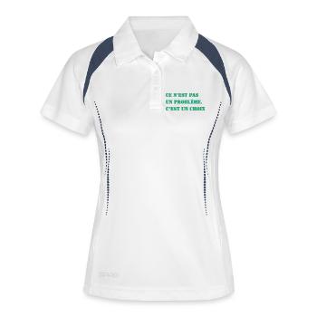 DAS IST KEIN PROBLEM. ES IST EINE ENTSCHEIDUNG. - Frauen Polo atmungsaktiv - Weiß/Navy - Vorne