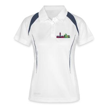Silhouette de la ville de Bradford City Town Style Art moderne - Polo respirant Femme - blanc/marine - Devant