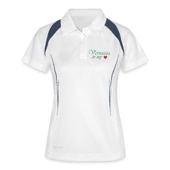 Vernazza in meinem Herzen - Frauen Polo atmungsaktiv - Weiß/Navy - Vorne