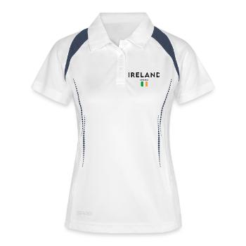 Flagge Irlands, elegantes minimalistisches Design - Frauen Polo atmungsaktiv - Weiß/Navy - Vorne