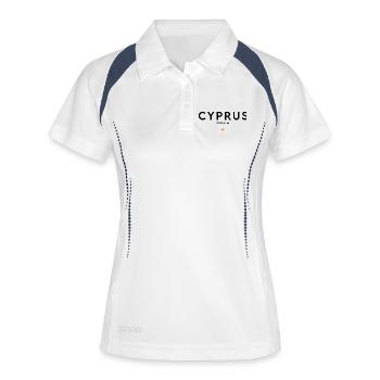 Drapeau chypriote, design minimaliste élégant - Polo respirant Femme - blanc/marine - Devant