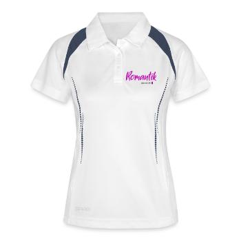 Romantik LED - Frauen Polo atmungsaktiv - Weiß/Navy - Vorne