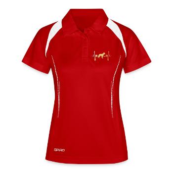 Deutscher Schäferhund Pulsschlag - Frauen Polo atmungsaktiv - Weiß/Navy - Vorne