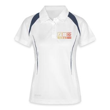 Bogensport Routine - Frauen Polo atmungsaktiv - Weiß/Navy - Vorne