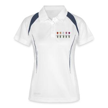 Tulips in a variety of colours Floral design - Women's Polo breathable - white/navy - Front
