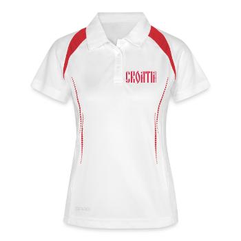 KROATIEN Croatia Hrvatska - Frauen Polo atmungsaktiv - Weiß/Navy - Vorne
