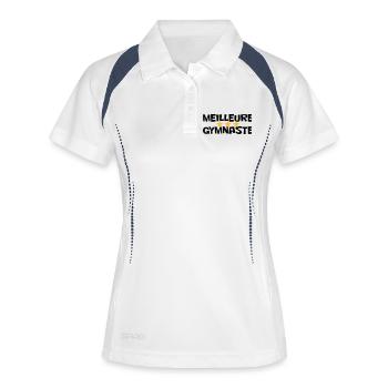 Meilleure Gymnaste - Polo respirant Femme - blanc/marine - Devant