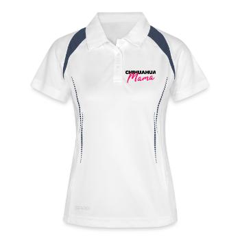 Chihuahua maman rose - Polo respirant Femme - blanc/marine - Devant