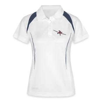 avion - Polo respirant Femme - blanc/marine - Devant