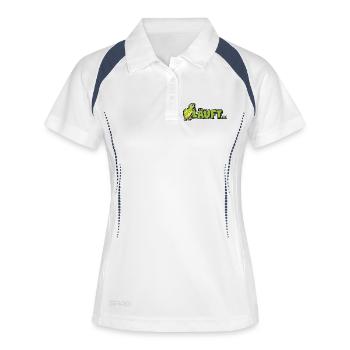 Läuft... - Schildkröte - Frauen Polo atmungsaktiv - Weiß/Navy - Vorne