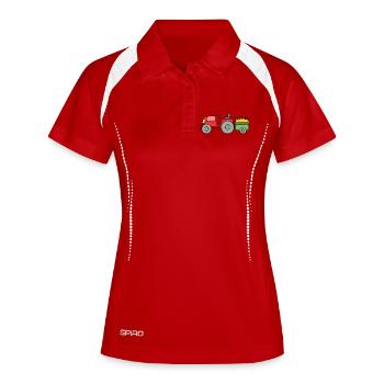 Tractor with trailer - Women's Polo breathable - white/navy - Front
