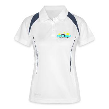 Fotograf Fotografin Fotokamera - Frauen Polo atmungsaktiv - Weiß/Navy - Vorne