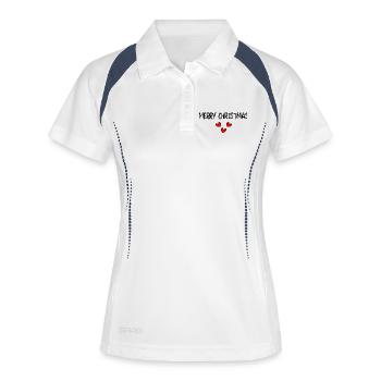 NOËL. JOYEUX NOËL. MERRY CHRISTMAS. NOUVEL AN - Polo respirant Femme - blanc/marine - Devant