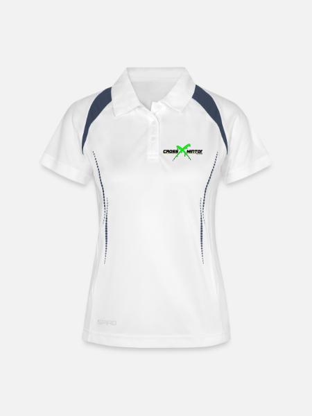 Crossminton - Women's Polo breathable - white/navy